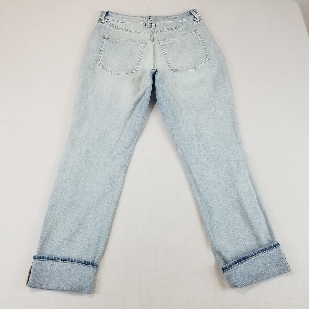 Good American Jeans Womens 4/27 The Weekender High Rise Slim Straight Distressed - Picture 2 of 11